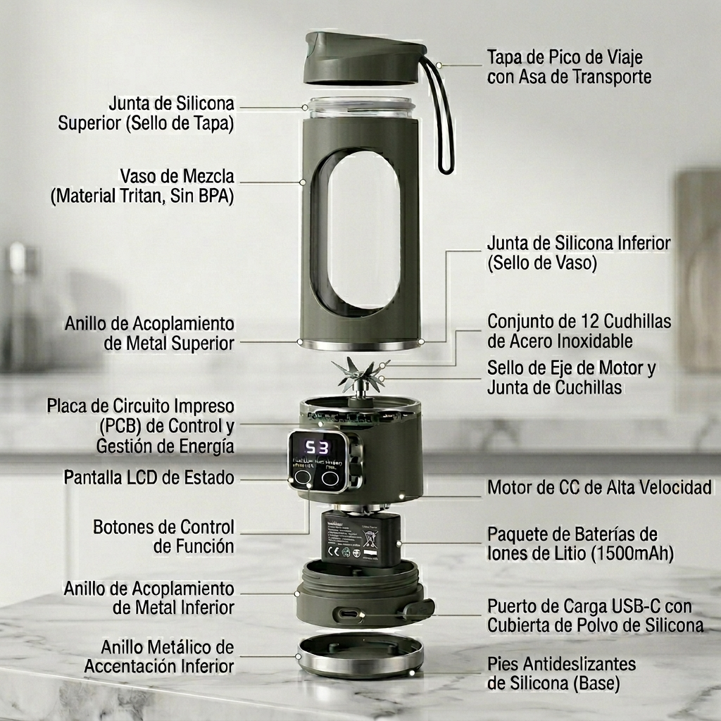 Batidora Portátil Inalámbrica S3 Blend Master
