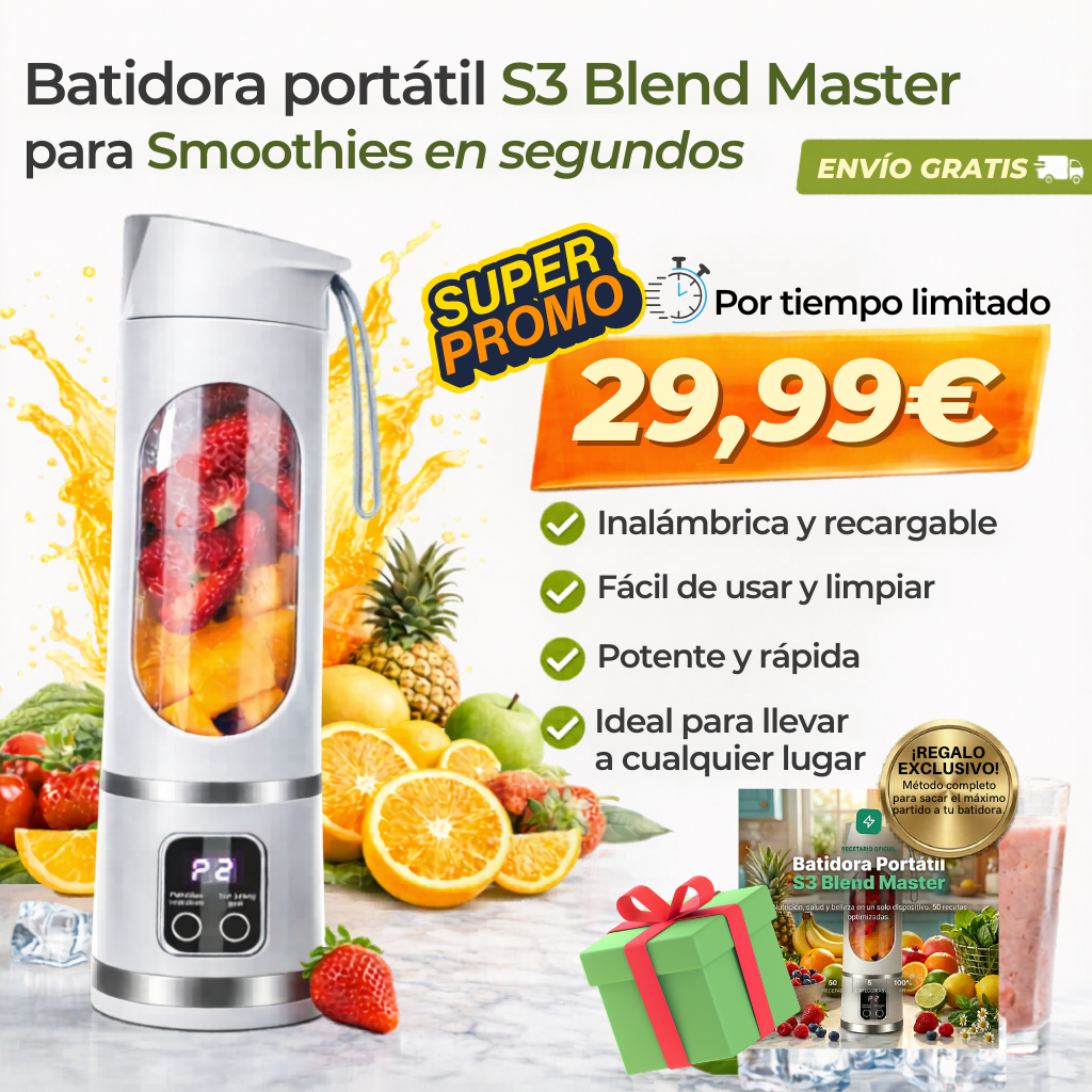 Batidora Portátil Inalámbrica S3 Blend Master